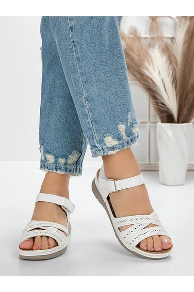 mei Women's Sandals with Low Sole 5GZ31 White | Mei