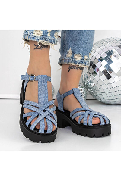 mei Women's Sandals with Heels and Platform 3GZ65A Light Blue | Mei