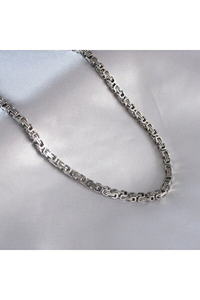 GWOMA Erkek Çelik Kral Zincir Kolye Ince Model 4,5mm • Işıklı Kutuda Sevgiliy...