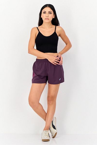 Asics Women Sportswear Fit Drawstring Running Shorts, Deep Plum