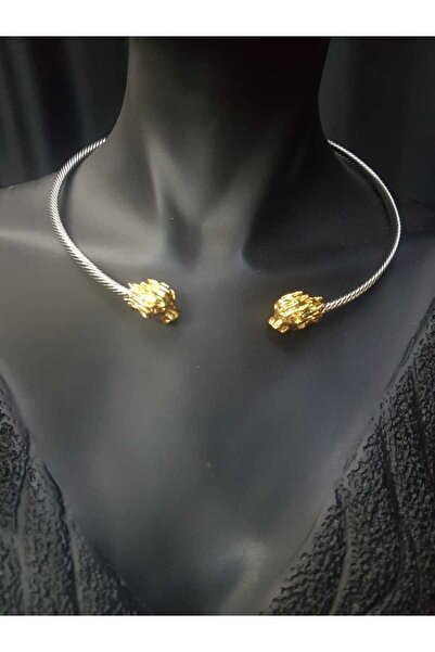 vogutima jewelery&silver by timuçin mavili Xuping Steel Double Lion Detailed Stylish Design Gift for Lover, Mother, Friend Necklace, Choker