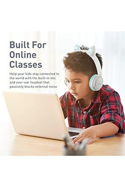 Promate Promate Kids Wireless Headset, On-Ear Bluetooth Foldable Headphones with 93dB Safe Volume Limit, LED