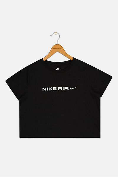 Nike Kids Girl Sportswear Fit Short Sleeve Training T Shirt, Black