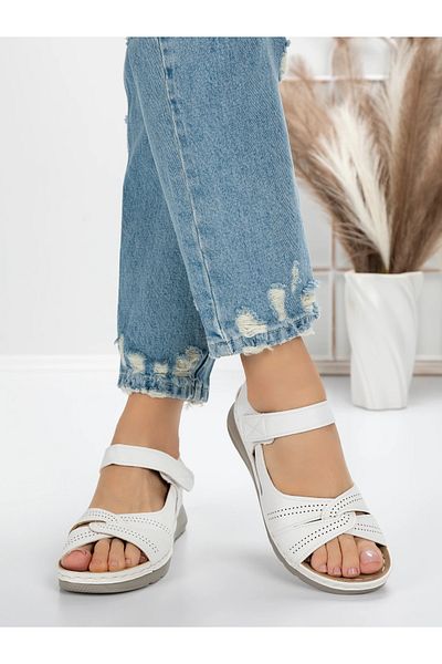 mei Women's Sandals with Low Sole 5GZ27 White | Mei