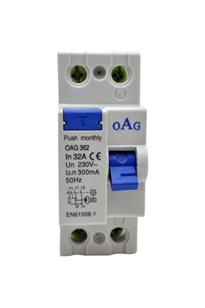 Oag 2X32A/30Ma Kaçak Akım Koruma Rölesi
