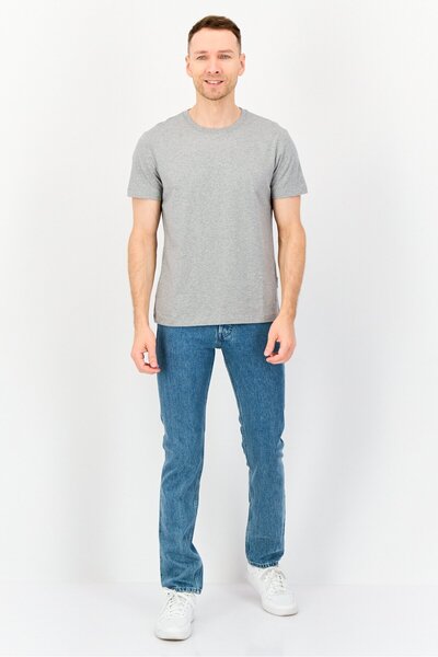 Vince Camuto Men Crew Neck Short Sleeve Heather T-Shirt, Grey