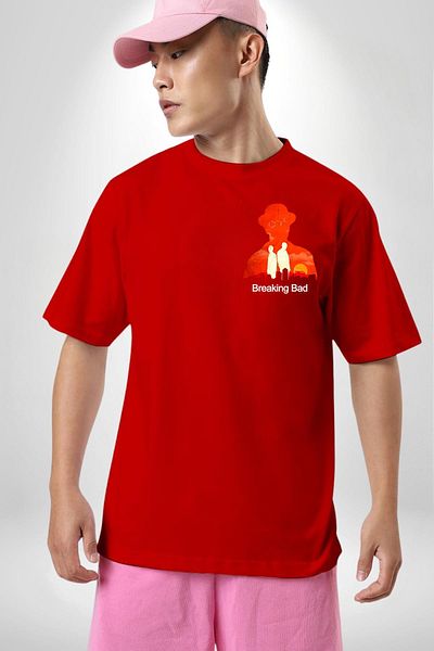 Angemiel Breaking Bad Series Chemical Myth Red Oversize Women's Men's Front Minimal Printed T-Shirt