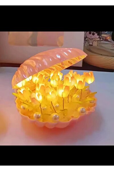 nesever store Romantik Laleler Işıklı İnci Küre Gece Lambası