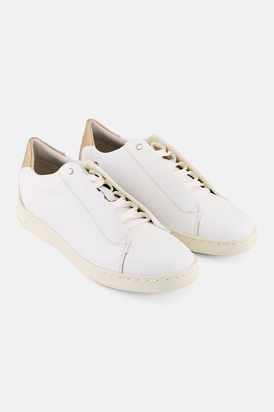 Geox Women D Jaysen Lace Up Casual Shoes, White