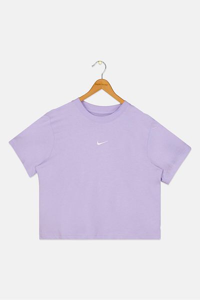 Nike Kids Girl Short Sleeve Brand Logo Training Top, Lavender