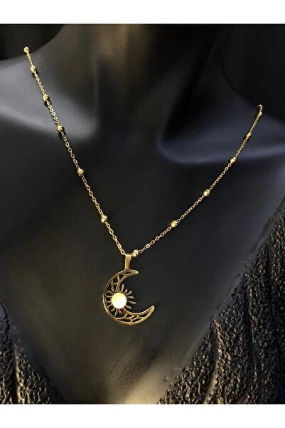 GWOMA Steel Yellow Color Ball Chain Moon Lover Gift for Wife Mother Friend Ne...