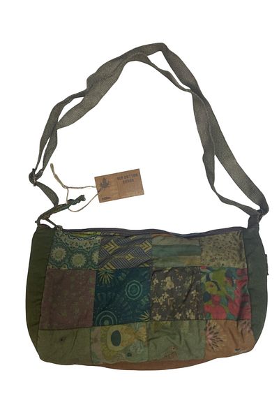Old Cotton Vintage Colorful Ethnic Shabby Small S Size Beach Daily Catcher Women's Shoulder Bag 28m X 17cm