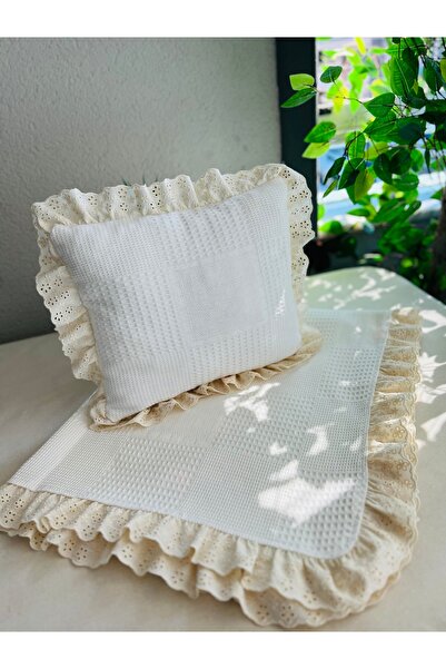 eyma home Bohemian Pique Fisto with Ruffles and Pillow