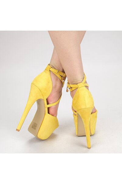 mei Women's Sandals with Thin Heel and Platform HLX78 Yellow (L04) Mei