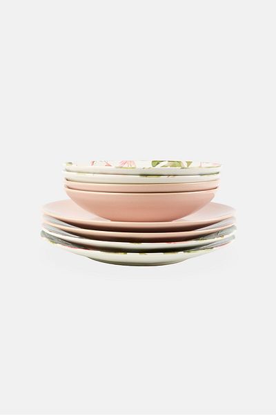 Maser 8 Pcs Ossia Exotic Tearose Breakfast Set, Multicolor