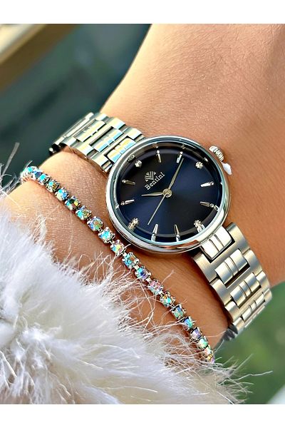 Bentini Women's Wrist Watch with Steel Band - Waterproof, Calendar, 2-Year Warranty