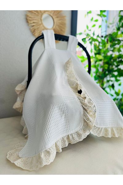 eyma home Κάλυμμα καροτσιού Bohemian Pique Fishtail με βολάν