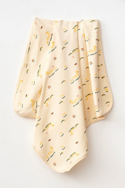 yukobaby bebeğiniz için en doğalı Duck Beige Natural Cotton 80X90 cm Single Layer Baby Blanket İrm96