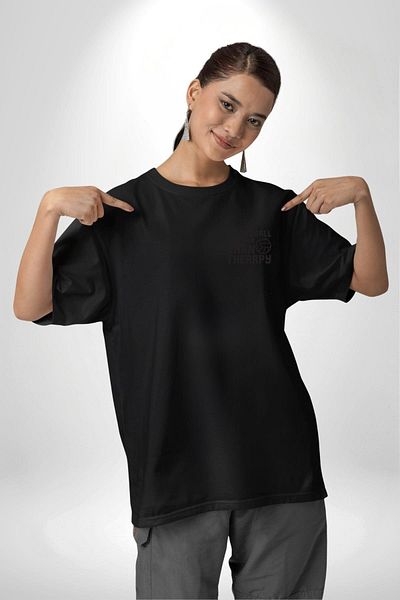 Angemiel Volleyball Is Cheap and Fast Written Black Oversize Women's Men's Front Minimal Printed T-Shirt