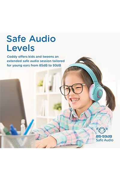 Promate Kids Wireless Bluetooth Headphones, Stylish Dual Microphone Volume Controlled 85dB to 93dB H