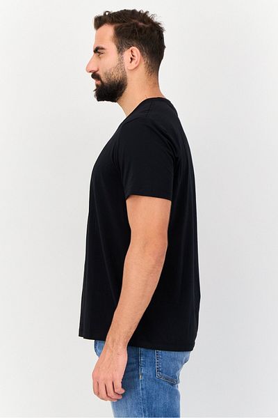 Vince Camuto Men Crew Neck Short Sleeves Plain T-Shirt, Black