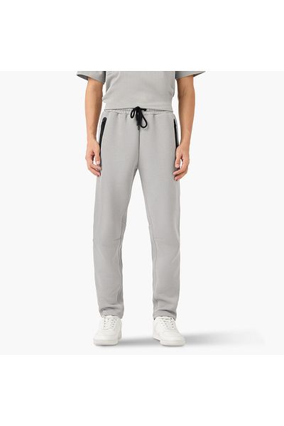 Kappa Track Pants with Drawstring Closure and Zip Pockets