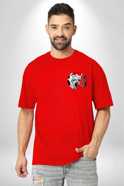 Angemiel Neon Genesis Evangelion Angel Anime Red Oversize Women's Men's Front Minimal Printed T-Shirt