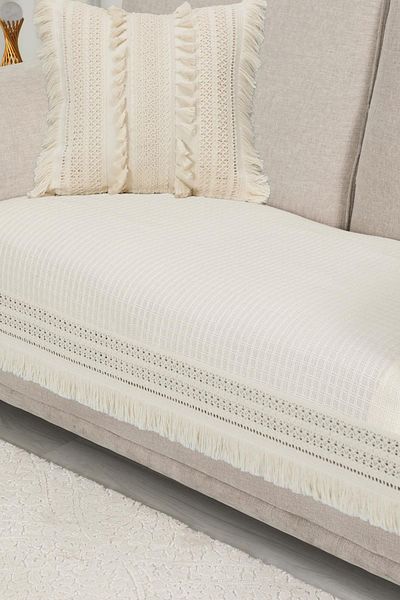 Aisha's Design Lace Embroidered 3-Piece Sofa Cover, 87X210 Cm, Ko-41