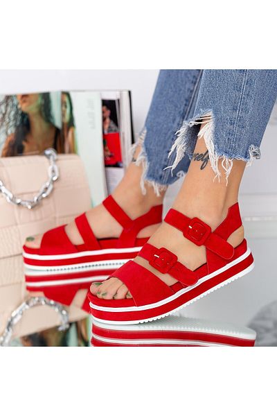 mei Women's Sandals LM360 Red (L54) Mei