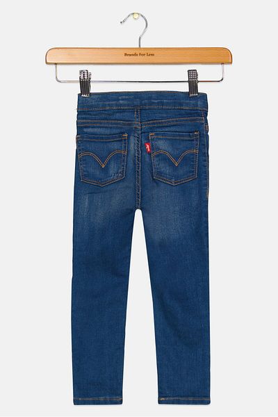 Levi's Toddlers Girl Washed Stretchable Jeans, Blue