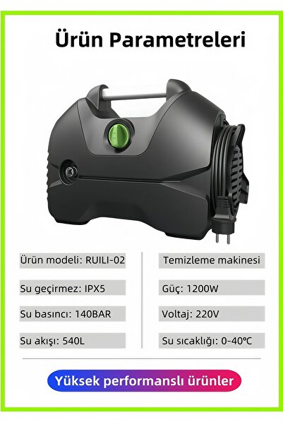 okaoda En Yeni Ve En Güçlü 140bar Uyumlu Oto Araba Bahçe Havuz Klima Halı Temizleme Makinesi