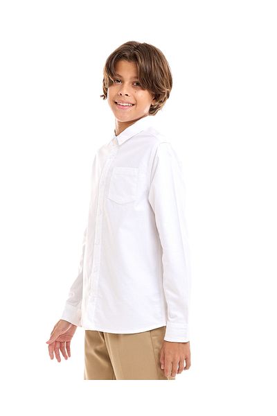 R&B White Boys Shirt 5-16Y