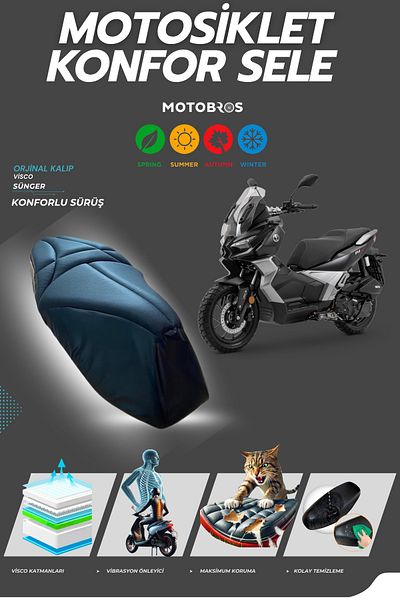 Motobros Voge Sr1 Compatible Comfort Saddle Cover (Tear Resistant)