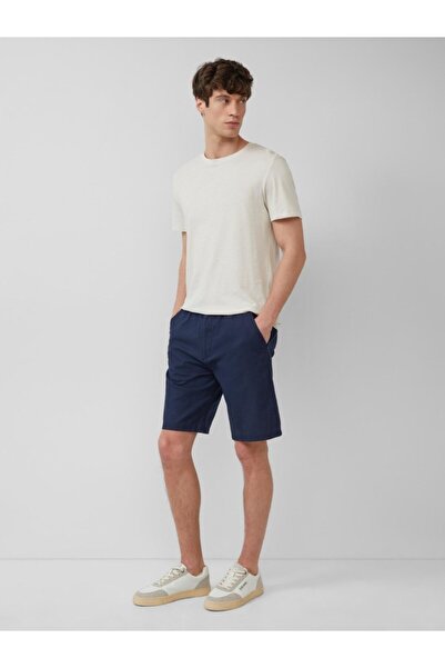 s.Oliver Men's Chino Shorts, Detroit, Linen and Cotton Blend, Regular Fit, Dark Navy