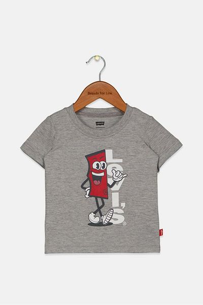 Levi's Toddlers Boy Crew Neck Short Sleeve Printed T-shirts, Grey