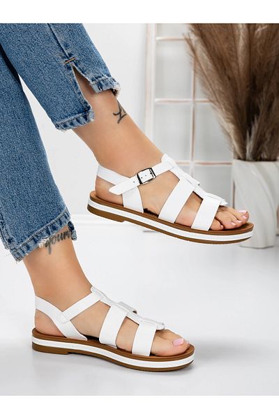 mei Women's Sandals with Low Sole 3GZ38 White | Mei
