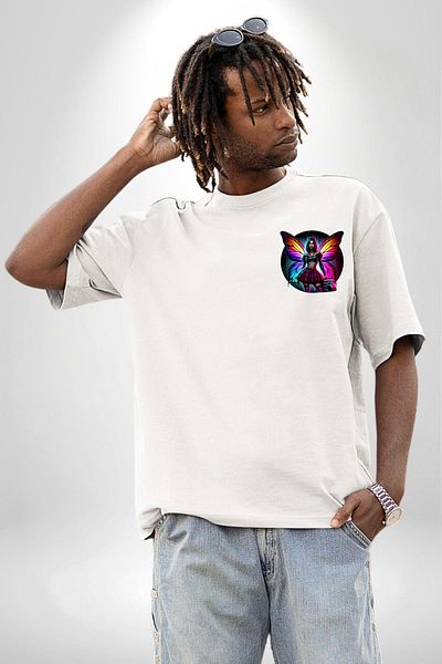 Angemiel تي شيرت مطبوع عليه Crop Top Skirt Retro Boom Box Plaque للفتيات الصغيرات باللون الأبيض كبير الحجم للنساء والرجال