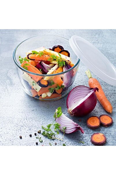 Pyrex Pyrex Cook & Freeze Round Dish with Plastic Lid 0.6L – Glass Container