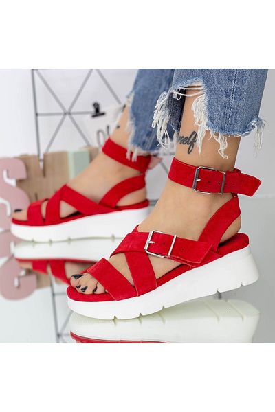mei Women's Sandals HXS27 Red (L25) Mei
