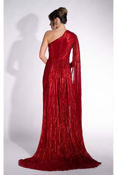 BOGAS Women's Long Red Nabuka Dress