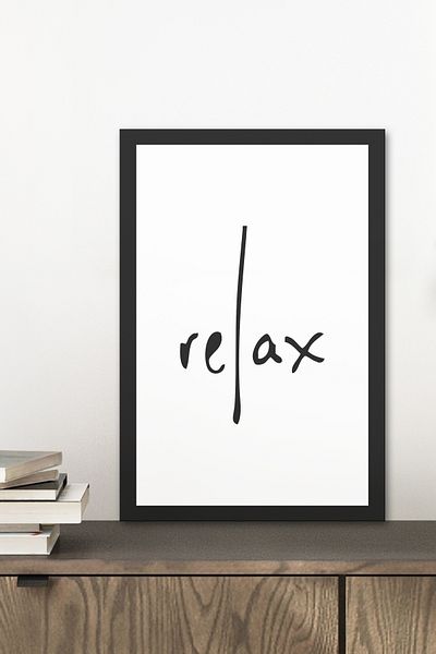 Zevahir Mobilya Dekorasyon 1 Piece Relax Written Wooden Black Frame Look Mdf Table