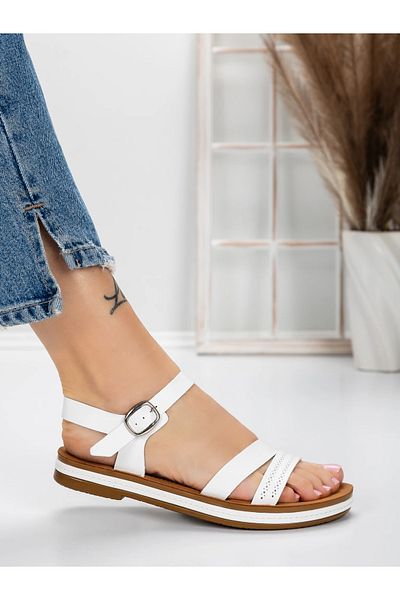 mei Women's Sandals with Low Sole 3GZ37 White | Mei