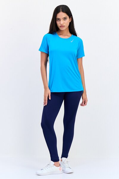 Nike Women Dri Fit Short Sleeve Running T-Shirt, Turquoise