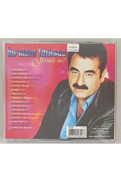 Universal İbrahim Tatlıses Yetmez Mi Cd (Original 2001 Period Edition Cd)