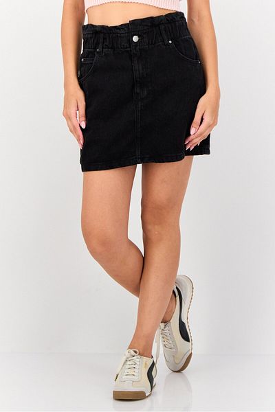 Cropp Women Dark Washed Mini Denim Skirt, Black