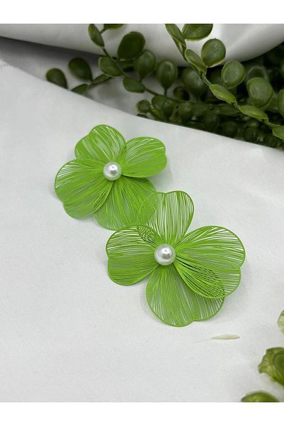 youngsem Pearl Beaded Flower Earrings