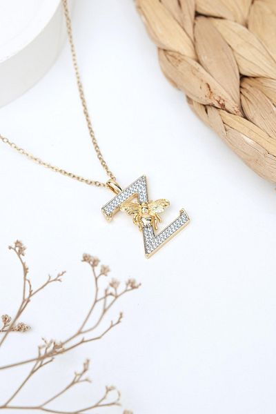 Jack Ferrero Luxury Steel/Not Darkening /Women's Letter Necklace