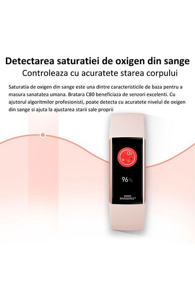 MIANDREE Fitness Bracelet with 25 Sports Monitors, Heart Rate, Sleep, Blood Pressure and Oximeter, Always-On Display