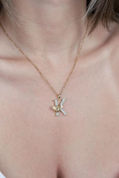 Jack Ferrero Luxury Steel/Not Darkening /Women's Letter Necklace