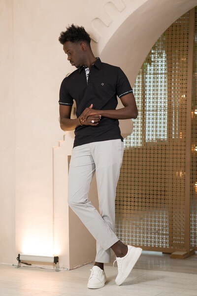 Paul Martin Тениска с поло яка и стандартна кройка, украсена с памук